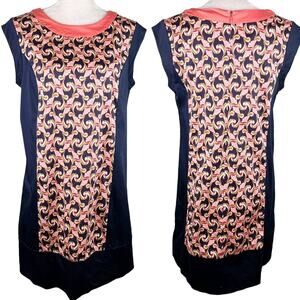 The Webster Miami Target Shift Dress 14 Sleeveless Lightweight Navy Coral